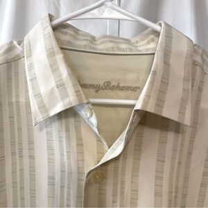 Tommy Bahama XL Silk Wool Striped Long Sleeve Classic Shirt Business or Casual